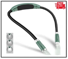 	Rechargeable 4 LED Neck Reading Light Adjustable Brightness & Bendable Arms	