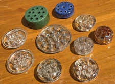 Vintage Flower Frog Holder Lot Of 10 Glass Ceramic Floral Arrangement Decor 