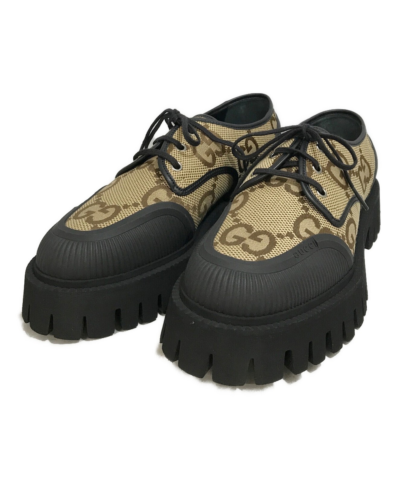 SAOLA Sneakers Gucci beige Maxi GG suola grossa US8 Autori dal Giappone RA