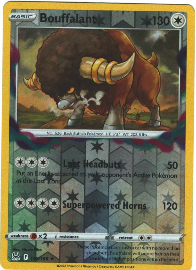 Bouffalant 148/196 Lost Origin Reverse Holo Rare Pokemon Card Pokémon TCG