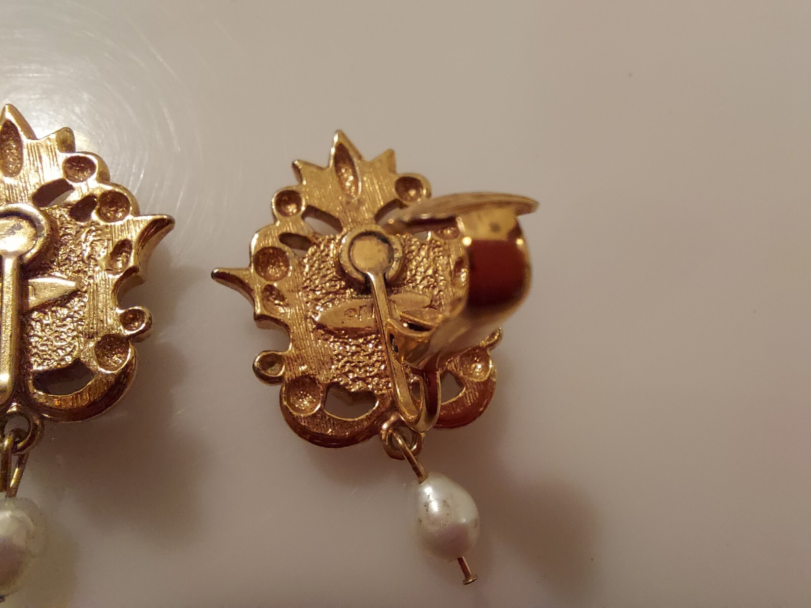 Avon black enamel drop dangle rectangular clip ea… - image 9