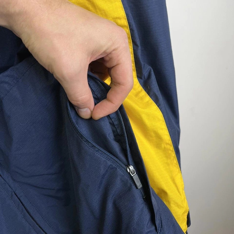 Nike Colorblock куртка - темно-синий и желтый 00s - Изображение 3 из 4