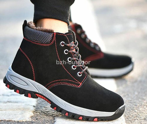 Térmico Para Hombre De Cuero Zapatos Seguridad Puntera De Acero contra la  punción de Invierno Botas De Trabajo | eBay