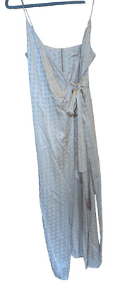 Bec & Bridge Women's Wrap Dress Ivory Sz 4 Polka Dots Satin Cocktail Party