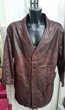 PARENTE used leather jacket men man size L/XL Bordeaux LLR13