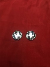 1963-1975 Corvette Conv. Hardtop Decklid Ferrule Chrome Plug Buttons Pair
