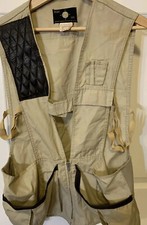 Vtg Sears Roebuck Co Mens Sz L Active Sportswear Hunt Vest USA Leather Accent