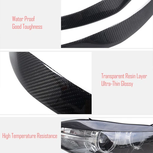 For BMW 1Series Carbon Fiber Eyelid Eyebrows Lids Headlight Molding Trim Covers - Picture 12 of 12