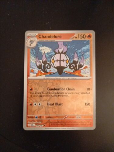 Pokemon - Obsidian Flames - Chandelure [Reverse Holo] #38/197 NM - Picture 1 of 2
