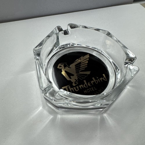 Vintage Thunderbird Hotel Las Vegas Nevada Glass Ashtray 1552 - Picture 5 of 7