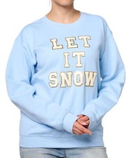 The Perfect Accessory Holiday Sweatshirt Collection Blue/Let It Snow
