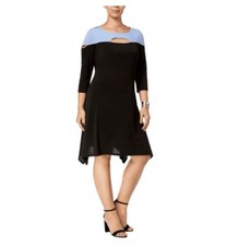 NY Collection Plus Size 3X Dress Colorblocked Cutout Knee-Length Dress NEW $70