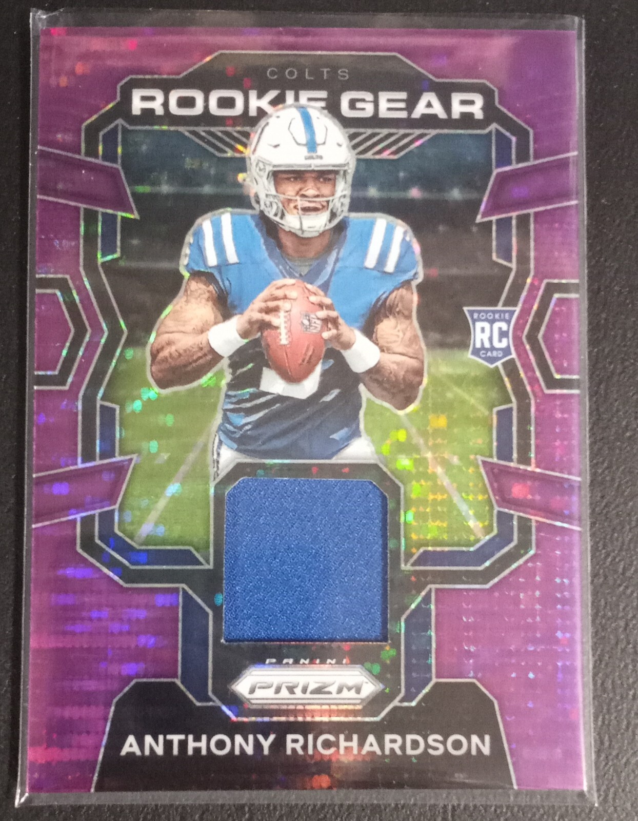 2023 Panini Prizm Rookie Gear # RG-AR Anthony Richardson Purple Pulsar