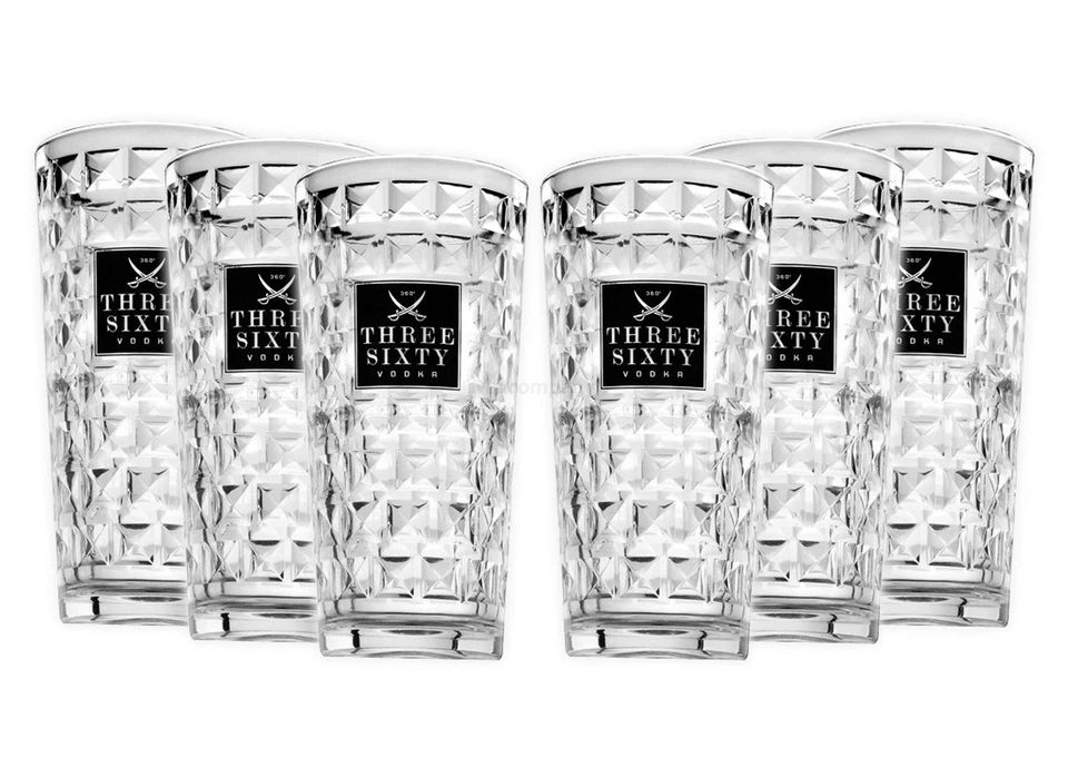 Three Sixty Gläser-Set - 6x Vodka Gläser eckig 0,3L