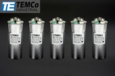 TEMCo 45/7.5 MFD uF Dual Run Capacitor 370 440 vac Volts 5 LOT AC Motor 45 7.5