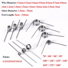 OD 1.5mm-25mm Wire Diameter 0.2mm-3.0mm Spring Steel Torsion Springs Clip Spring