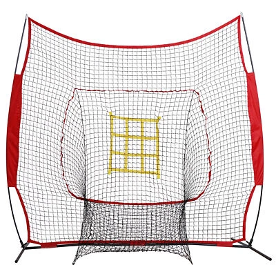 SEGAWE 7'×7' Baseball Net Softball Practice Batting Hitting Net Upgraded Strike Zone