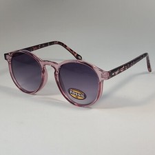 Fossil Round FW221 Women's Sunglasses Pink Crystal Frame Smoke Gradient Lens