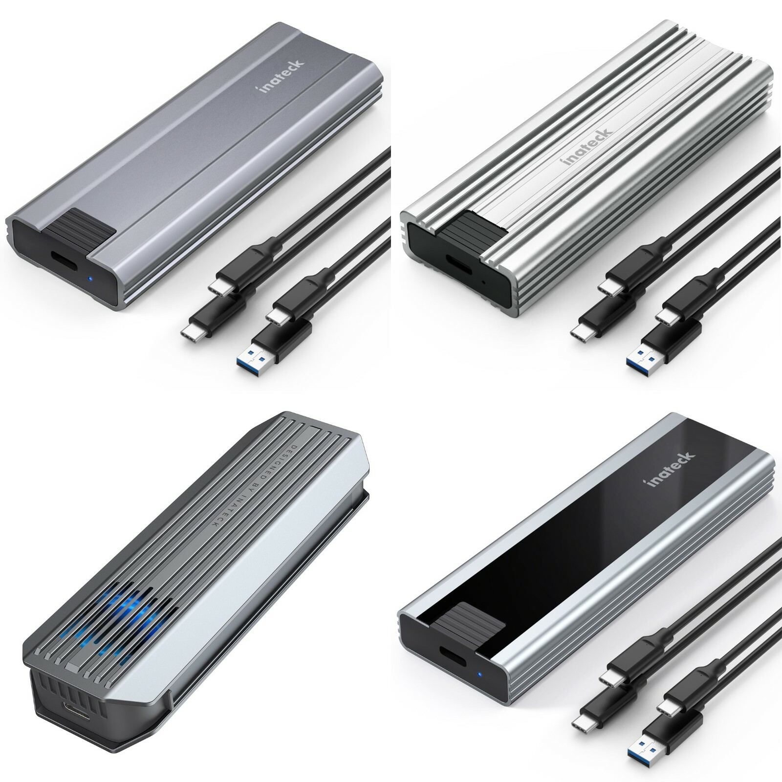 Inateck NVMe M.2 Gehäuse, 10 Gbit/s, unterstützt M.2 NVMe und SATA SSD, USB 3.2 eBay