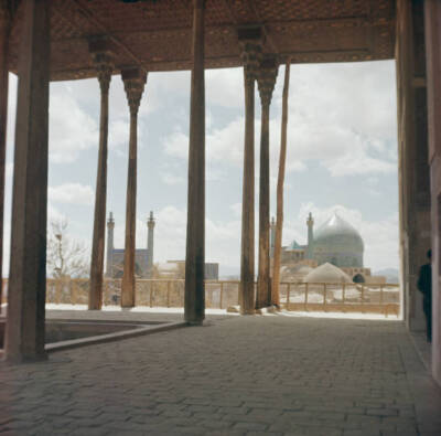 Shah Mosque And Ali Qapu Palace In Isfahan Iran View from the main- 1960 Photo