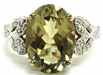 Sterling Silber zweifarbig grün Peridot Schleife CZ Band Herz Band Cocktail Ring