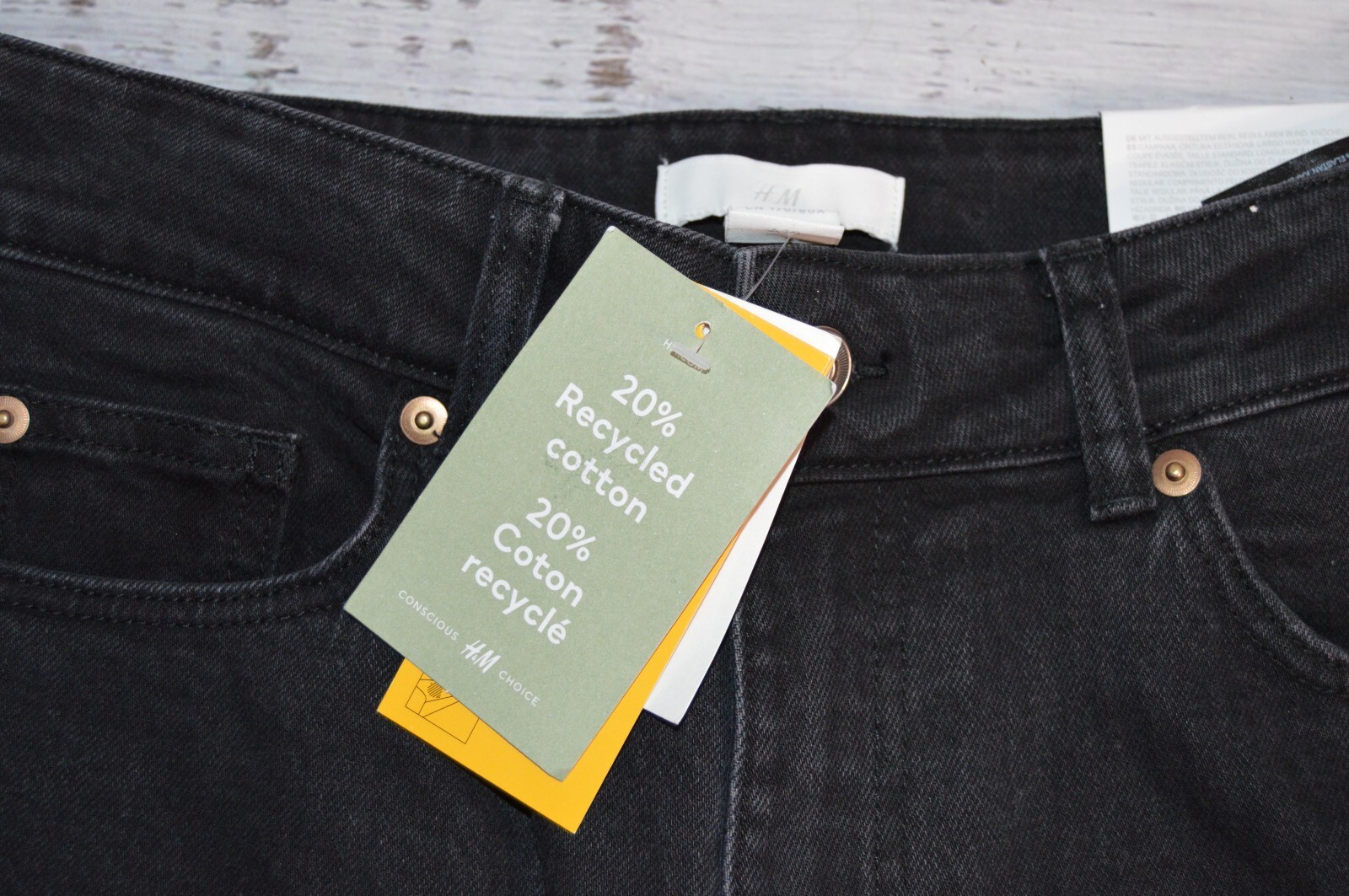 H&M Black Regular Waist Stretch Flare Jeans Size 10 NWT Fall Summer Casual thumbnail 3