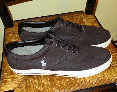 POLO RALPH LAUREN Sneakers Vaughn Black Grey 13 D Men display picture 1
