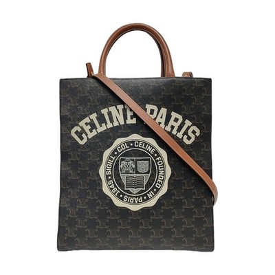 Celine Pre-Owned Authentic Small Triomphe Printed Coated Canvas Shoulder Bag 