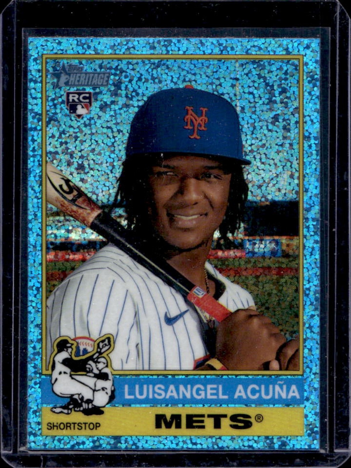 2025 Topps Heritage Luisangel Acuna Chrome RC Light Blue Sparkle Refractor #274