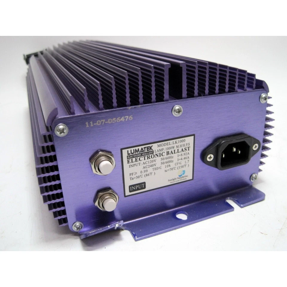 Lumatek Electronic Ballast LK1000 120/240V 1000/750/600W HPS/MH with power cord - Image 3 of 3