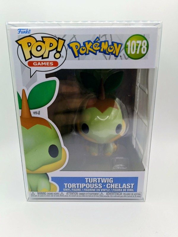 Mint Condition Pokemon Turtwig #1078 Funko Pop! W/ Pop! Protector