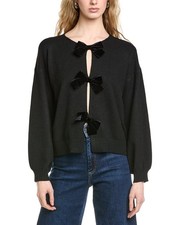 Cece Bow Closure Cardigan Women's Black M