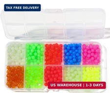 Fishing Beads, 10 Colors Beads for Fishing Rigs, 5mm Glow in the Dark Beads for