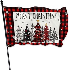 Merry Christmas Flag Outdoor 3x5 Ft Double Sided Winter Christmas Tree Flags Buf
