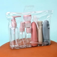 Travel Liquid Container Refillable Cosmetic Bottle Set for Shampoo Lotion NEW