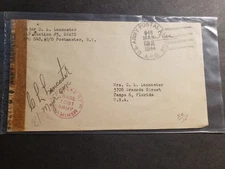 APO 648 PRESTWICK, SCOTLAND, UK 1944 Censored Army Cover EWATC AAF Station #3