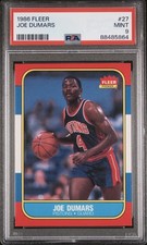 1986 Fleer Joe Dumars #27 PSA 9 Mint Rookie Card RC HOF. rookie card picture