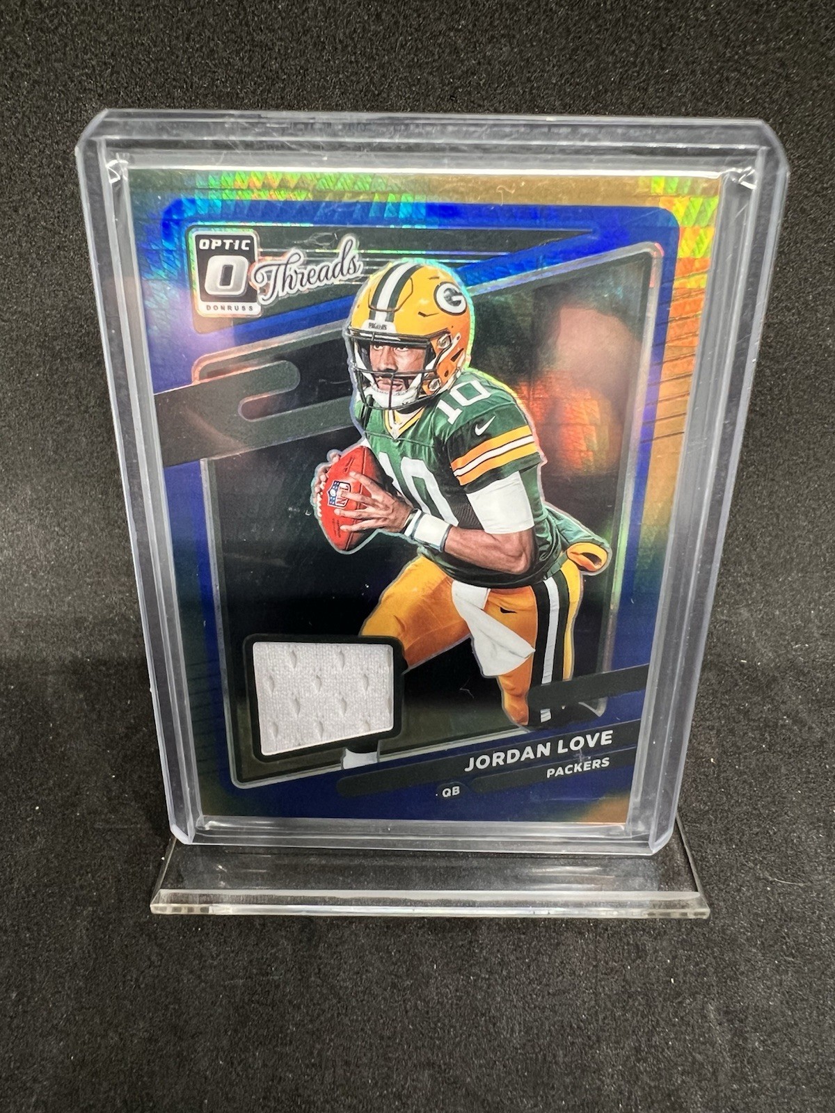 2021 Panini Donruss Optic - Donruss Threads Blue Hyper Prizm #TH-12 Jordan Love
