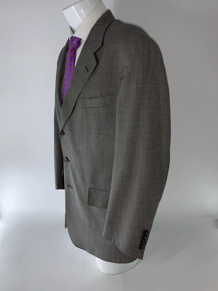 Traje Hart Schaffner Marx 42R Gris Cuadros Lana 33x28 Plisado 3B 1V EE. UU. YGI P2-11 Foto 4 de 4