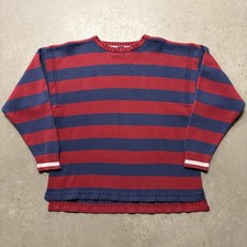 Vintage 90s GAP Two Tone Striped Cotton Knit ...