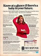 1980s FIRST RESPONSE Pregnancy print ad 1989 Fashion Style ADS.24