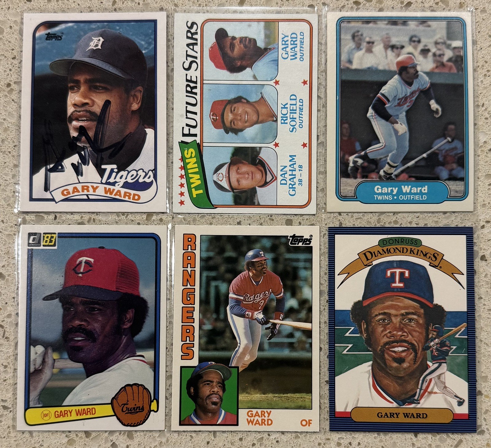 ⚾️Gary Ward 6-CARD LOT (1980 RC-1989) includes AUTOGRAPHED CARD