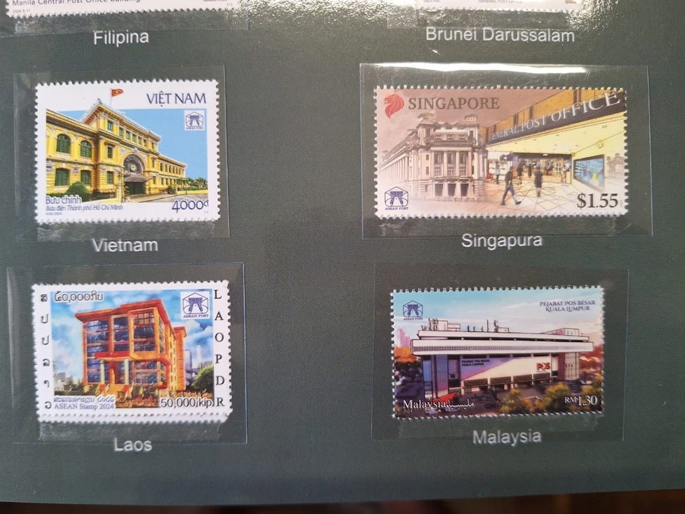 2024 Asean Pejabat Pos Besar Asean 10 countries GPO Stamp MNH set in Folder - Image 4 of 4