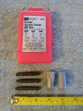 Sears Craftsman Power Screwdriver Bit Set - 3 Bits 2 Adapters Made In USA