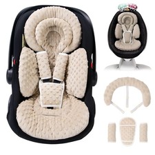 Infant Car Seat Insert, Reversible Cushion for Baby Head  Body Support, Beige D