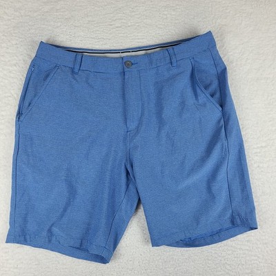 PUMA Shorts Mens 36 Blue Striped 8'' Inseam Hybrid Chino Performance Golf