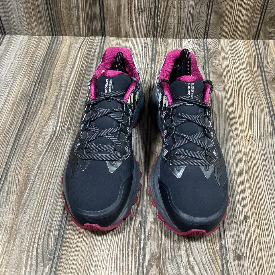 Saucony Womens Peregrine 8 Ice Plus S10450-1 Black Trail Running Shoes Size 9 - Image 2 of 4