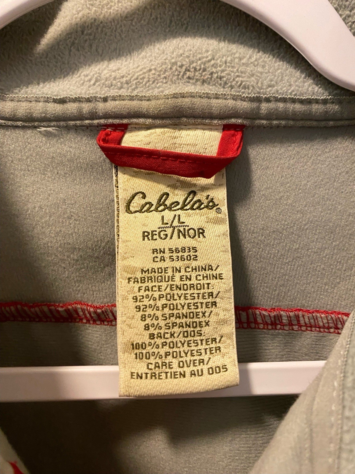 Cabela Large basic jacket red and gray fleece lin… - image 3