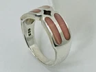 Vintage Sterling Silver Mother of Pearl Inlay Band Modernist 5 Grams 925 Sz 9