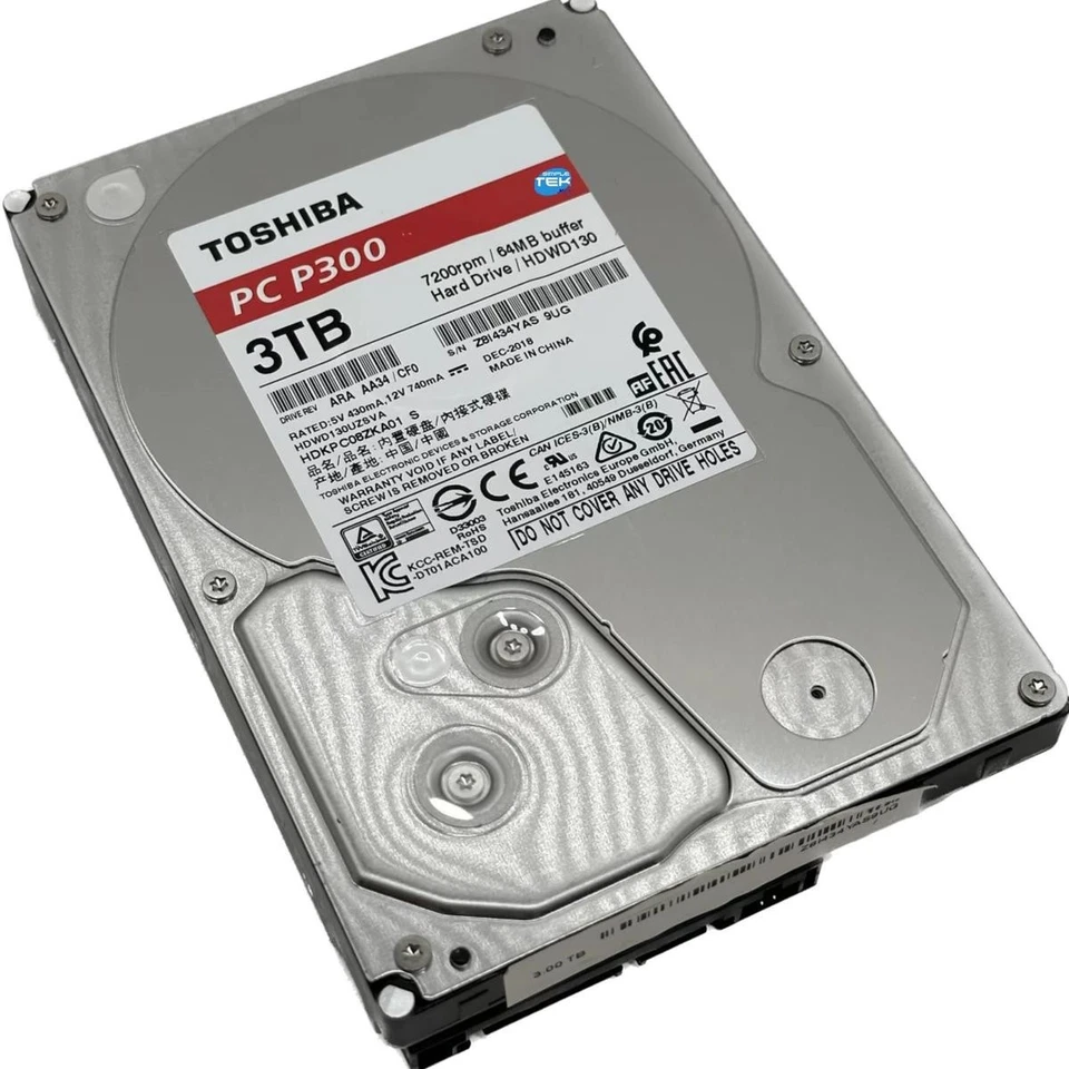 TOSHIBA PC P300 3TB HARD DISK HDD 3.5" SATA 64MB 7200RPM COMPUTER SERVER NAS - Image 3 of 4